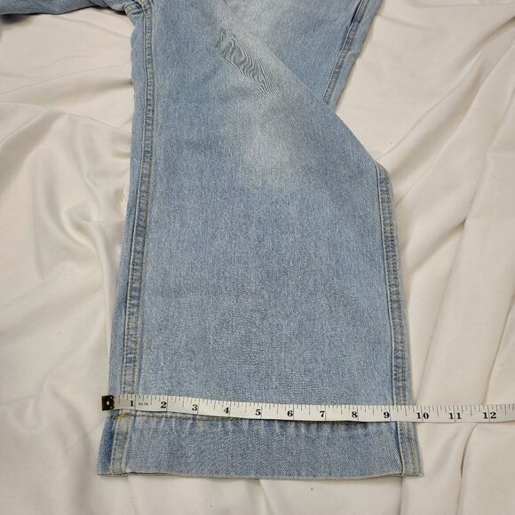 NEW Cider cropped light wash wide leg overalls jeans M - Picture 10 of 10